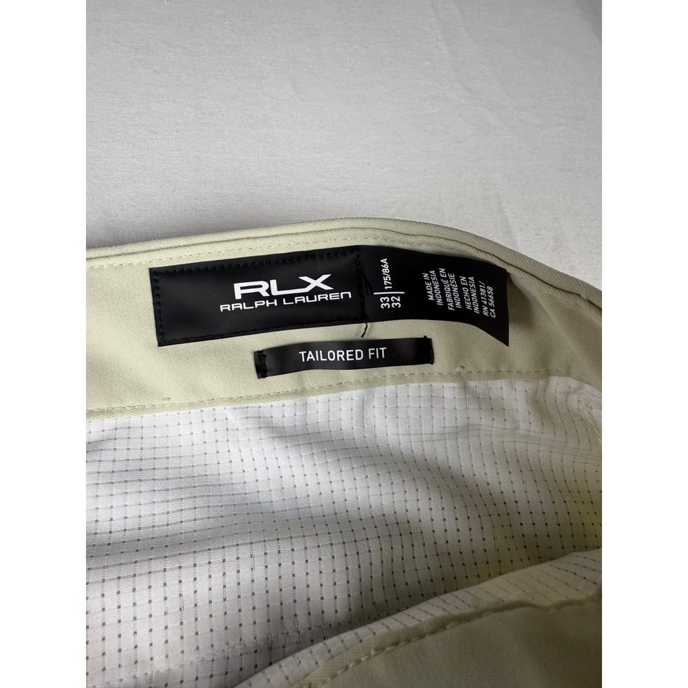 RLX Ralph Lauren Golf Pants 33x32 Tan Tailored Fit Performance Trousers - Picture 2 of 4